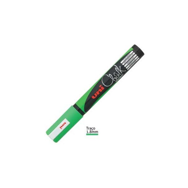 MARCADOR GIZ LIQUIDO UNIBALL CHALK  PWE-5M 1.8 a 2.5mm VERDE FLUORESCENTE