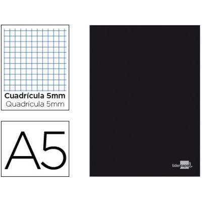CADERNO AGRAFADO CAPA PRETA A5  80FLS QUADRICULADO