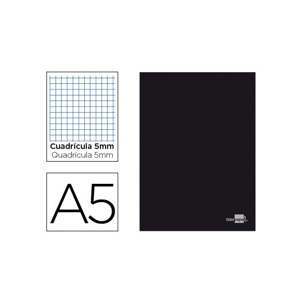 CADERNO AGRAFADO CAPA PRETA A5  80FLS QUADRICULADO