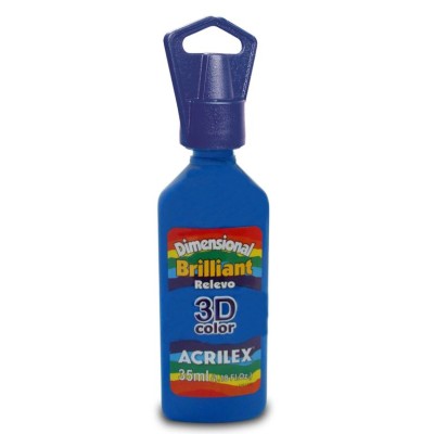 TINTA RELEVO DIMENSIONAL ACRILEX  35ml  BRILHANTE AZUL TURQUESA