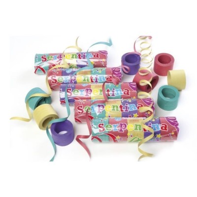 PACK C/ 25 x ROLOS SERPENTINAS CARNAVAL CORES SORTIDAS
