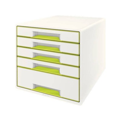 MODULO ARQUIVADOR SECRETARIA LEITZ WOW C/5 GAVETAS EM AMARELO LIMAO  E BRANCO