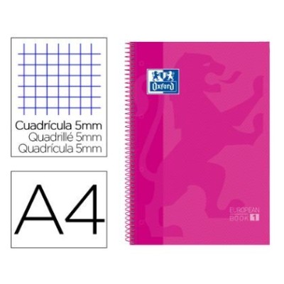CADERNO ESPIRAL CAPA DURA OXFORD E BOOK 1 A4 80FLS 90gr. QUADRICULADO MAGENTA