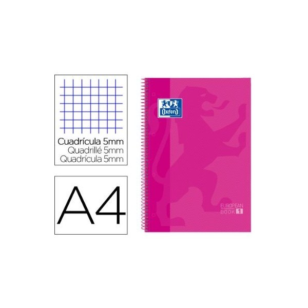 CADERNO ESPIRAL CAPA DURA OXFORD E BOOK 1 A4 80FLS 90gr. QUADRICULADO MAGENTA