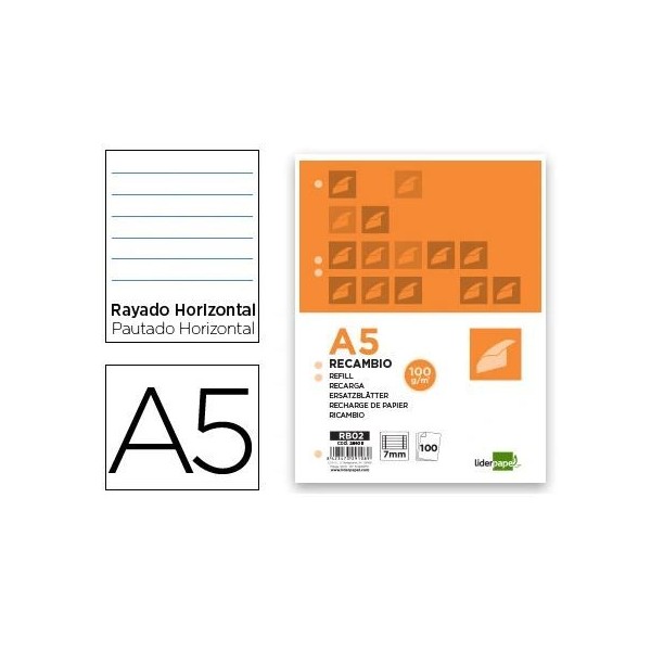 BLOCO RECARGA A5 100gr. 100FLS PAUTADO