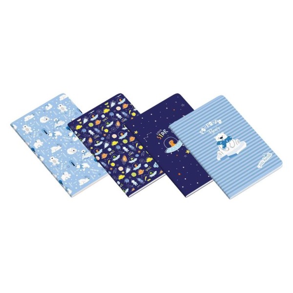 CADERNO AGRAFADO A4 AMBAR PETS WORLD BOY 2025 48FLS 90GR PAUTADO SORTIDO