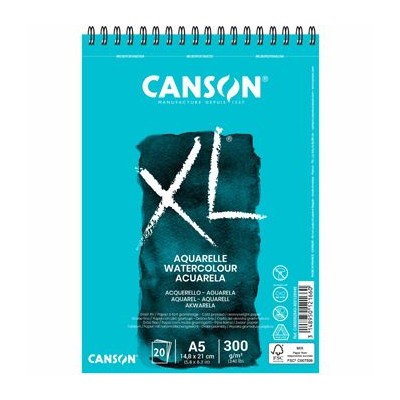 BLOCO ESPIRAL CANSON XL AQUARELLE A5 300gr. 20FLS