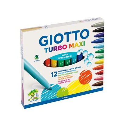 MARCADORES FELTRO COLORIDOS GIOTTO TURBO COLOR  MAXI 12 CORES