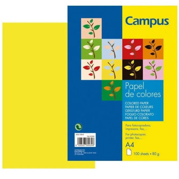 PAPEL FOTOCOPIA A4 80GR. 100FLS  AMARELO