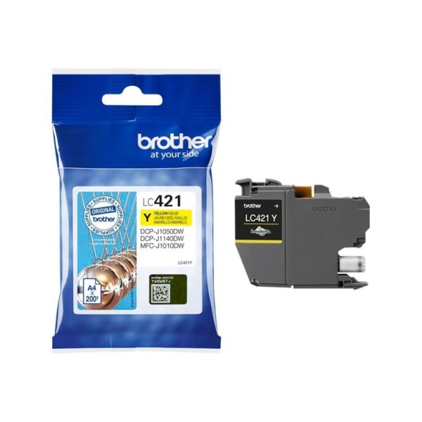 TINTEIRO BROTHER LC421 AMARELO (200p) ORIGINAL