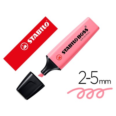 MARCADOR FLUORESCENTE STABILO BOSS 70/150 PASTEL ROSA CEREJA