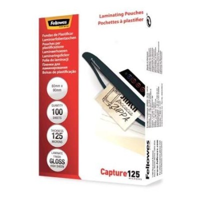 PACK C/ 100 FLS - BOLSA PLASTIFICAR TERMICA 60x90mm 125My - FELLOWES