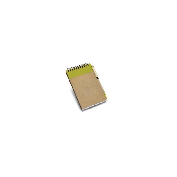 "BD" PORTA NOTAS CARTAO RIGIDO  C/ 60FLS LISAS INCLUI ESFEROGRAFICA VERDE CLARO