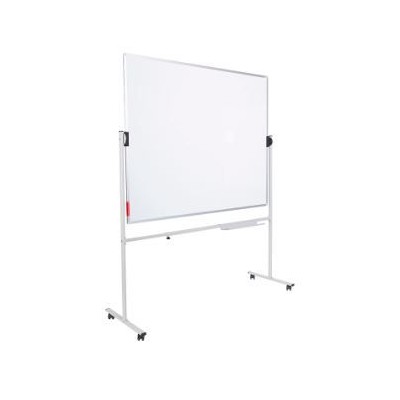QUADRO BRANCO 90x120cm DUPLA FACE MAGNETICO AÇO LACADO + SUPORTE ROTATIVO C/RODAS