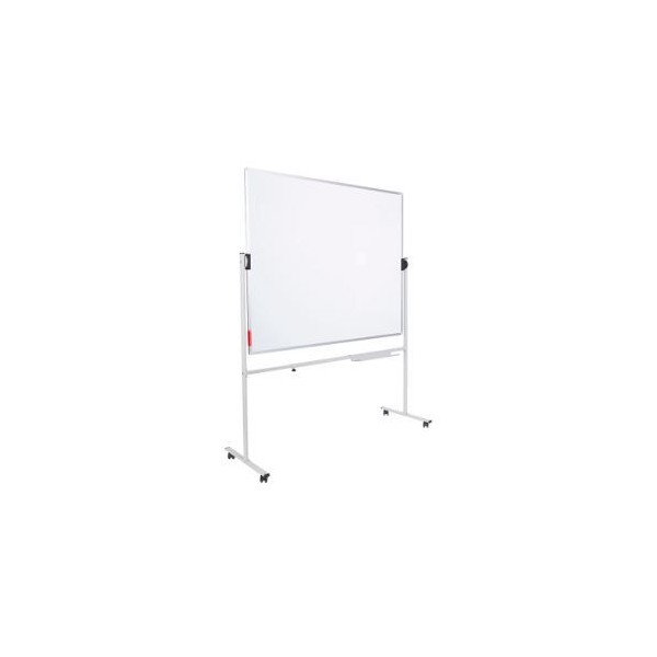 QUADRO BRANCO 90x120cm DUPLA FACE MAGNETICO AÇO LACADO + SUPORTE ROTATIVO C/RODAS