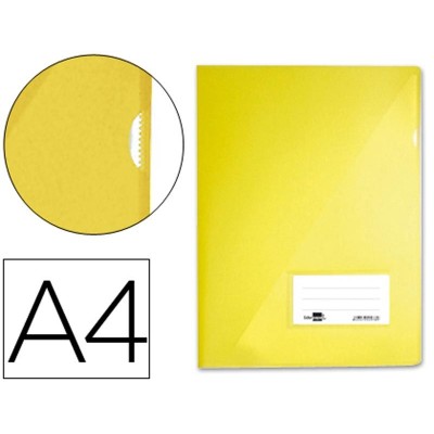PASTA PLASTICA LISA C/ BOLSA E VISOR A4 AMARELO