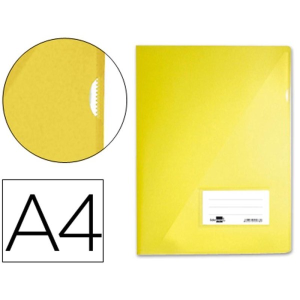 PASTA PLASTICA LISA C/ BOLSA E VISOR A4 AMARELO