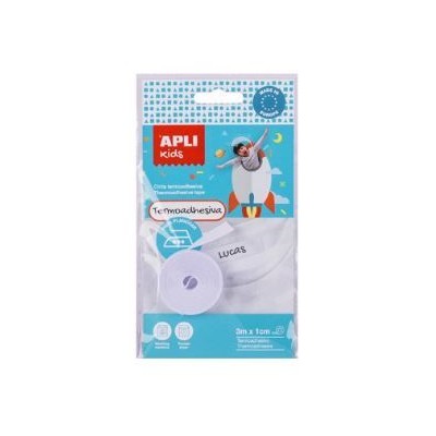 BLISTER C/ ROLO FITA APLI TERMOADESIVA EM ROUPA / TEXTIL 10MMx3MT BRANCO