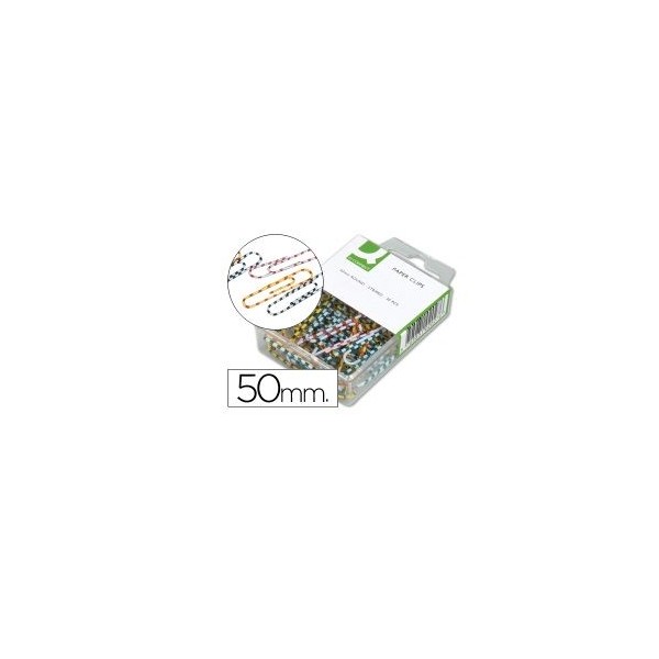 CAIXA C/ 30 x CLIPS 50mm COLORIDOS RAIADOS - PLASTIFICADOS
