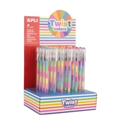 ESFEROGRAFICA ROLLER GEL APLI GLITTER TWIST 0.8mm