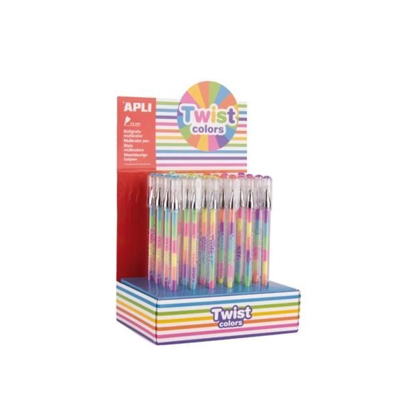 ESFEROGRAFICA ROLLER GEL APLI GLITTER TWIST 0.8mm