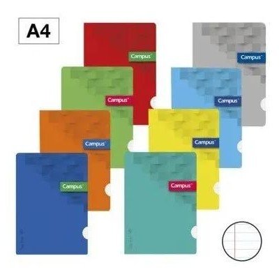 CADERNO AGRAFADO CAMPUS CAPA COLORIDA SORTIDAS PLASTIFICADA A4 48FLS 90GR PAUTADO