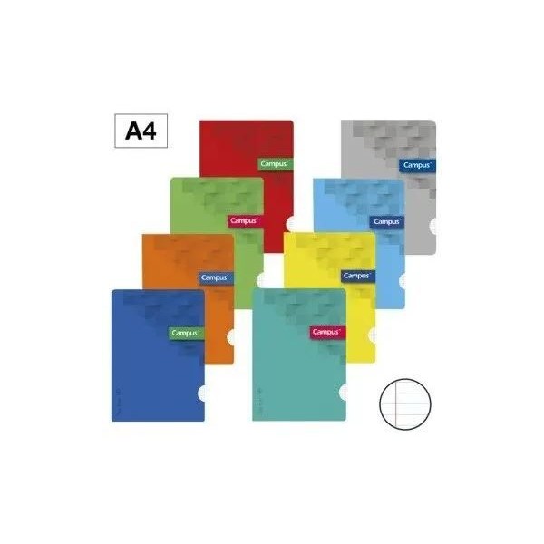 CADERNO AGRAFADO CAMPUS CAPA COLORIDA SORTIDAS PLASTIFICADA A4 48FLS 90GR PAUTADO