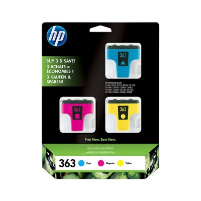 KIT 3 TINTEIROS HP 363 (C/M/Y) ORIGINAL