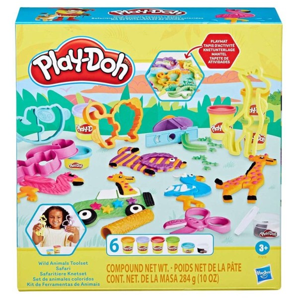 PLASTICINA PLAY-DOH ANIMAIS SELVAGENS COLORIDOS