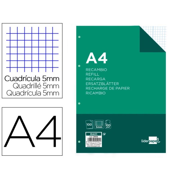 BLOCO RECARGA A4 100GR 100FLS QUADRICULADO