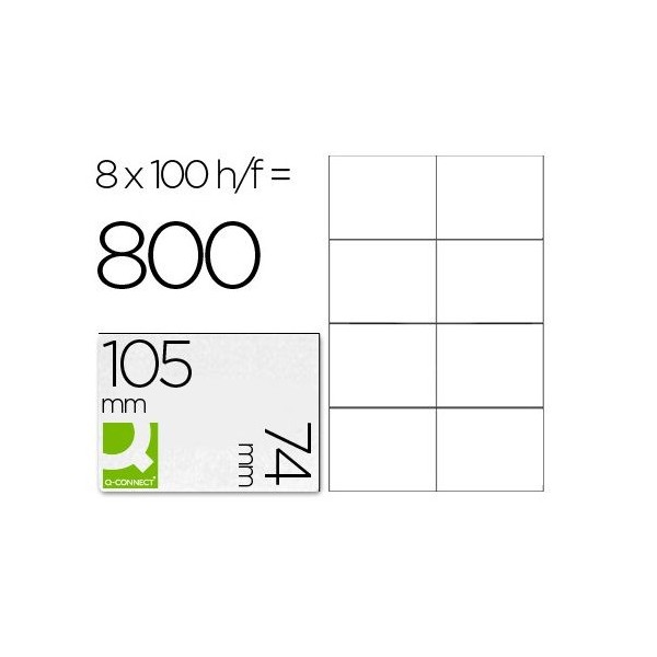 ETIQUETAS BRANCAS A4 QC 105x74mm 100FLS x 8 ETIQ.