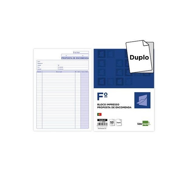 BLOCO ENCOMENDAS IMPRESSOS EM DUPLICADO 50x2FLS - 215x315mm