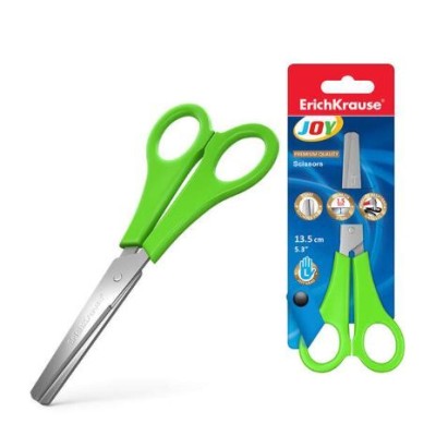 TESOURA ESCOLAR ERICHKRAUSE JOY 13.5CM 5.3" PONTAS REDONDAS P/ ESQUERDINOS