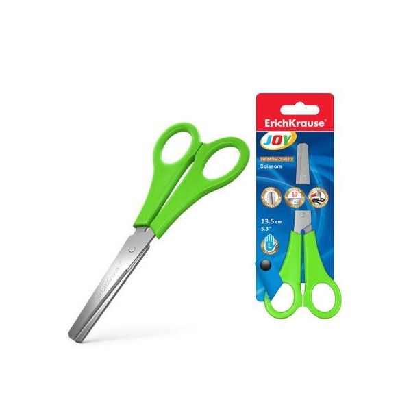 TESOURA ESCOLAR ERICHKRAUSE JOY 13.5CM 5.3" PONTAS REDONDAS P/ ESQUERDINOS