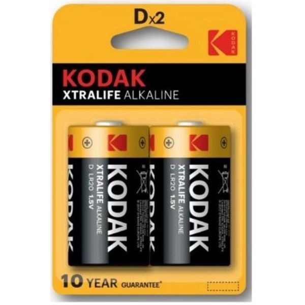 PILHA ALCALINA KODAK LR20 (D) 1,5V (PACK 2)