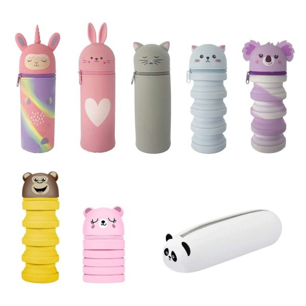 ESTOJO ESCOLAR AMBAR SILICONE FIGURAS SORTIDAS
