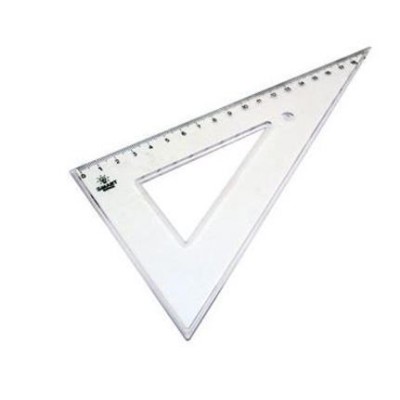 ESQUADRO PLASTICO TRANSPARENTE  60º 20cm