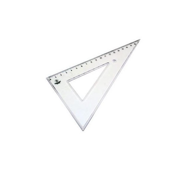 ESQUADRO PLASTICO TRANSPARENTE  60º 20cm