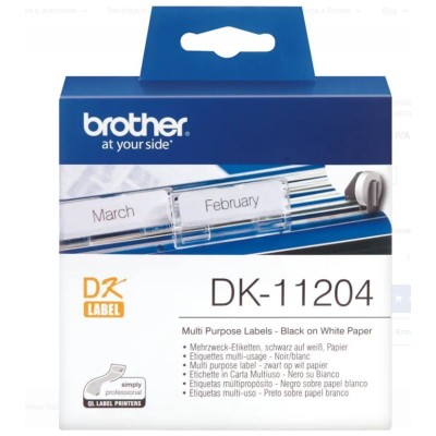 ROLO ETIQUETAS COMPATIVEL C/ BROTHER DK11204 17MM x 54MM (400 ETIQ)