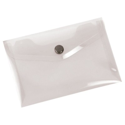 BOLSA ENVELOPE 10x6cm PLASTICO C/FECHO MOLA TRANSPARENTE