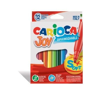 MARCADORES FELTRO COLORIDOS CARIOCA JOY  (12 CORES) - LAVAVEIS