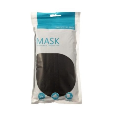 MASCARA FACIAL ALTA PROTEÇAO 3 CAMADAS DESCARTAVEL "PRETA"