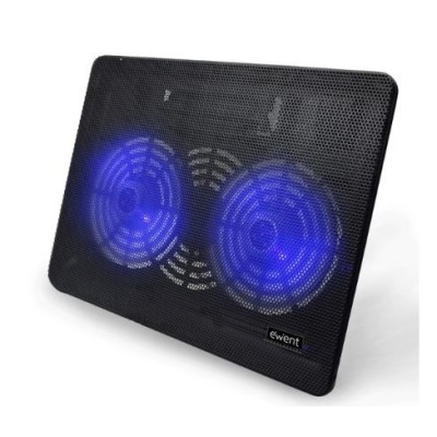 BASE REFERIGERAÇAO P/ PORTATIL ATE 17" EWENT C/2 x VENTOINHAS  125MM AJUSTAVEL EM ALTURA