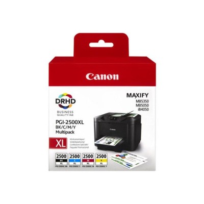 KIT 4 x TINTEIROS CANON PGI 2500XL (BK/C/M/Y) ORIGINAL