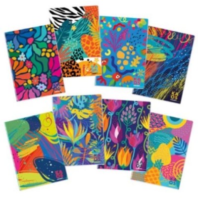 CADERNO AGRAFADO BLASETTI KAOS CAPA COLORIDA SORTIDAS "CARTOLINA" A4 48FLS 100GR QUADRICULADO