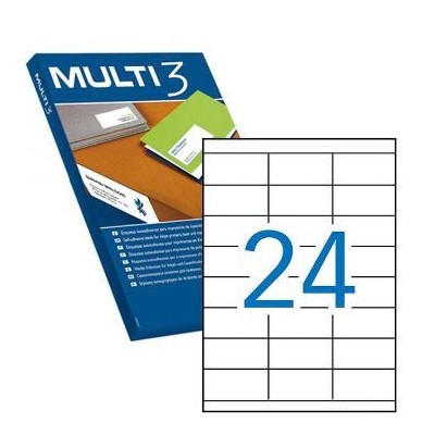 ETIQUETAS BRANCAS A4 MULTI3 70x35mm 100FLS x 24 ETIQ