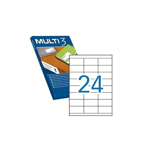 ETIQUETAS BRANCAS A4 MULTI3 70x35mm 100FLS x 24 ETIQ