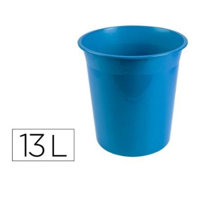 CESTO PAPEIS PLASTICO 13 LT "FECHADO" AZUL CELESTE