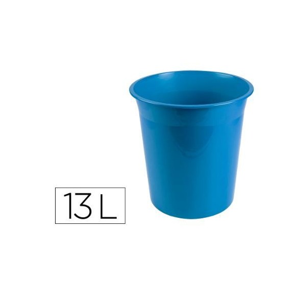 CESTO PAPEIS PLASTICO 13 LT "FECHADO" AZUL CELESTE