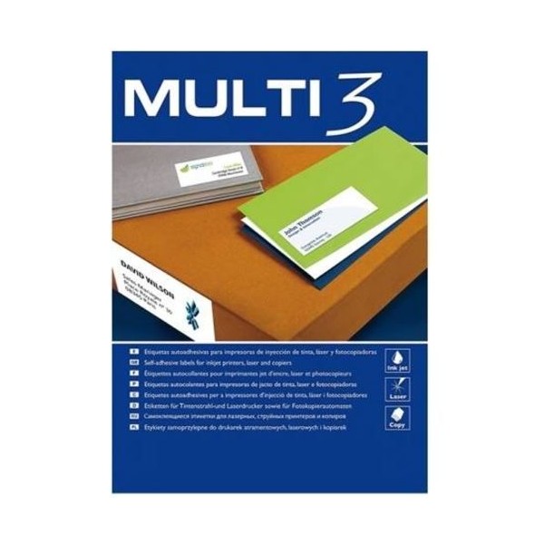 ETIQUETAS BRANCAS  MULTI3 A4 52,5x29.7mm 100FLS x 40 ETIQ.